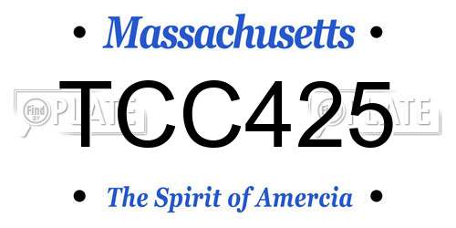TCC425 Massachusetts License Plate