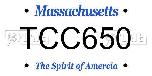 TCC650 Massachusetts License Plate