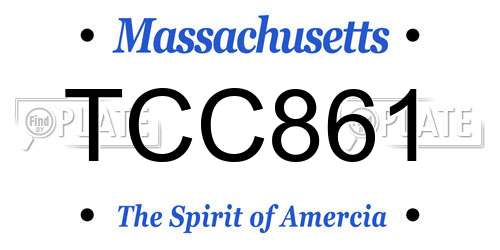TCC861 Massachusetts License Plate