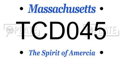 TCD045 Massachusetts License Plate