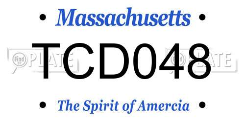 TCD048 Massachusetts License Plate