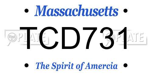 TCD731 Massachusetts License Plate