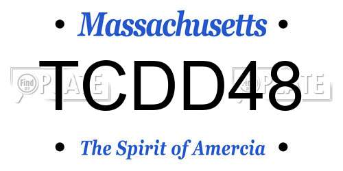 TCDD48 Massachusetts License Plate