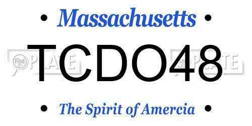 TCDO48 Massachusetts License Plate
