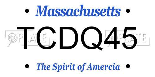 TCDQ45 Massachusetts License Plate