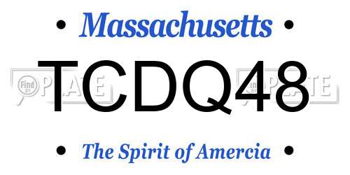 TCDQ48 Massachusetts License Plate