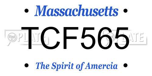 TCF565 Massachusetts License Plate