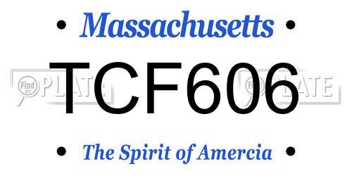 TCF606 Massachusetts License Plate