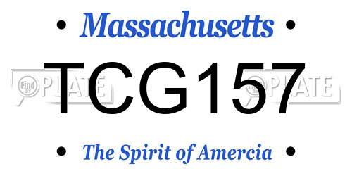 TCG157 Massachusetts License Plate