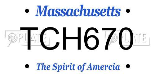 TCH670 Massachusetts License Plate