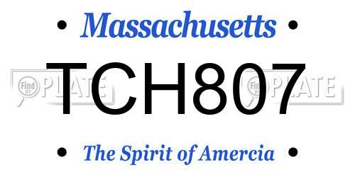 TCH807 Massachusetts License Plate