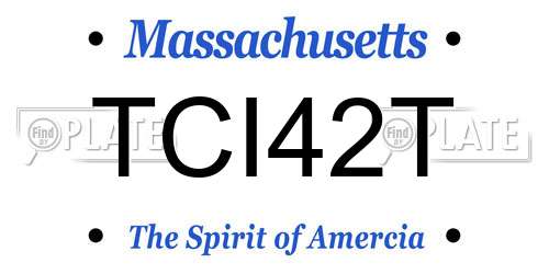 TCI42T Massachusetts License Plate