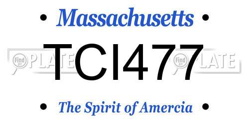 TCI477 Massachusetts License Plate