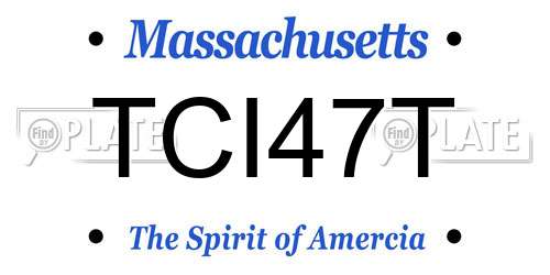 TCI47T Massachusetts License Plate