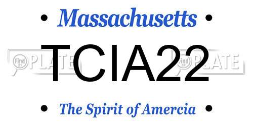 TCIA22 Massachusetts License Plate