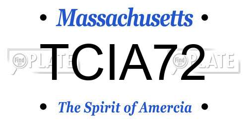 TCIA72 Massachusetts License Plate