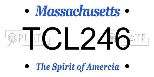 TCL246 Massachusetts License Plate