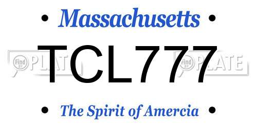 TCL777 Massachusetts License Plate