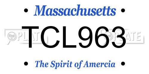 TCL963 Massachusetts License Plate