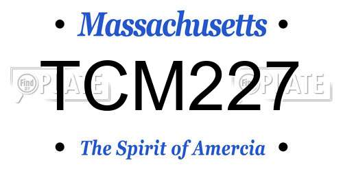 TCM227 Massachusetts License Plate