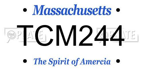 TCM244 Massachusetts License Plate