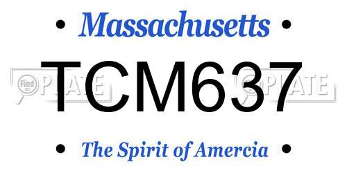 TCM637 Massachusetts License Plate