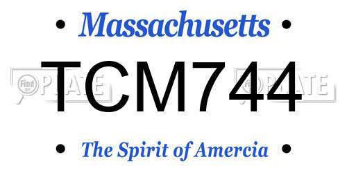 TCM744 Massachusetts License Plate