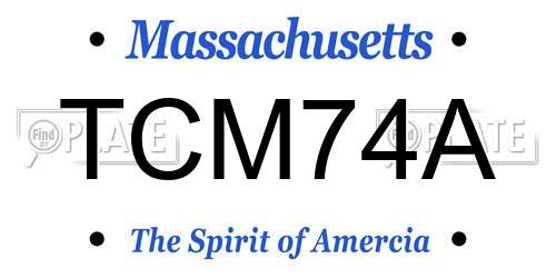 TCM74A Massachusetts License Plate