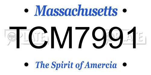 TCM7991 Massachusetts License Plate