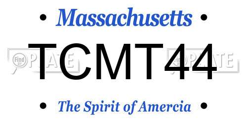 TCMT44 Massachusetts License Plate