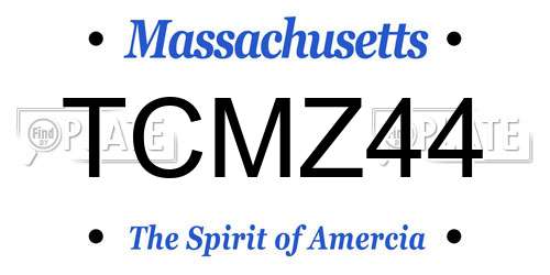 TCMZ44 Massachusetts License Plate