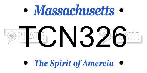 TCN326 Massachusetts License Plate