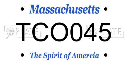 TCO045 Massachusetts License Plate