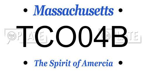 TCO04B Massachusetts License Plate