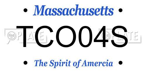 TCO04S Massachusetts License Plate