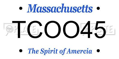 TCOO45 Massachusetts License Plate