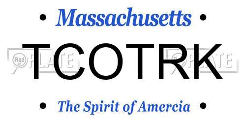 TCOTRK Massachusetts License Plate