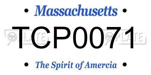 TCP0071 Massachusetts License Plate