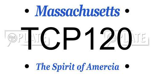 TCP120 Massachusetts License Plate