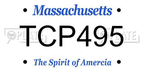 TCP495 Massachusetts License Plate