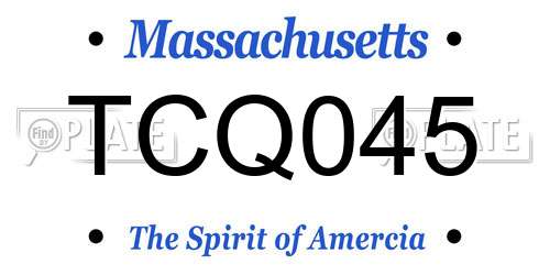 TCQ045 Massachusetts License Plate