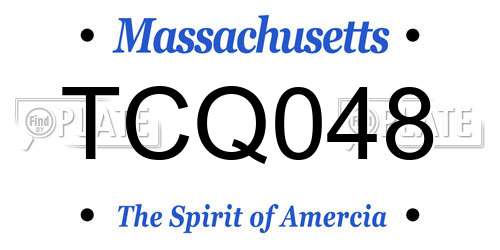 TCQ048 Massachusetts License Plate