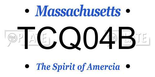 TCQ04B Massachusetts License Plate