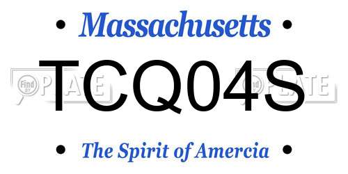TCQ04S Massachusetts License Plate