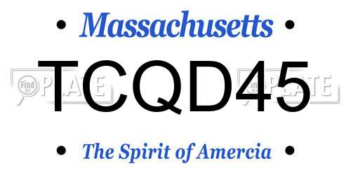 TCQD45 Massachusetts License Plate