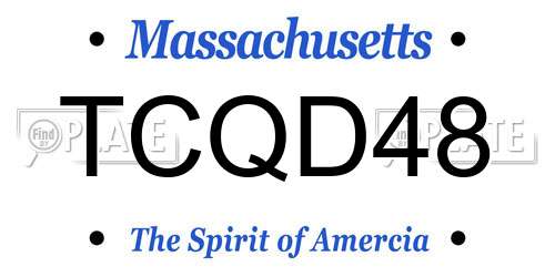 TCQD48 Massachusetts License Plate