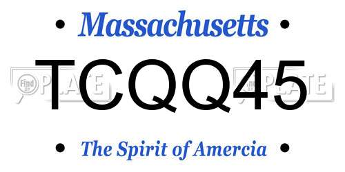 TCQQ45 Massachusetts License Plate