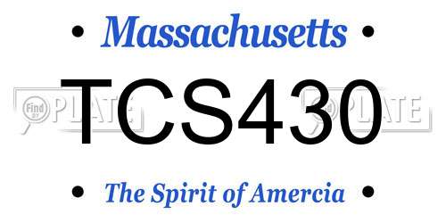 TCS430 Massachusetts License Plate