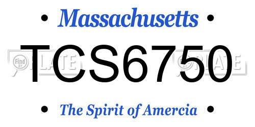 TCS6750 Massachusetts License Plate