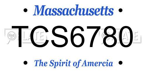 TCS6780 Massachusetts License Plate